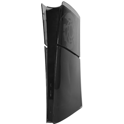 Szaerfa Konsolenabdeckungen für PS5 Slim,Anti-Kratzer Konsole Ersatz Seite Faceplate für Sony Playstation 5 Slim,Konsole Schutzhülle Zubehör (Digitale Ausgabe - Transparent Schwarz) von Szaerfa
