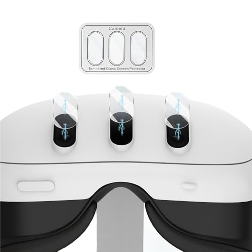 VR-Headset Gehärtetes Glas Schutzfolie für Meta Quest 3,VR Kamera Objektiv Schutzfolie,Anti-Drop Starker Schutz VR Gaming Zubehör von Szaerfa