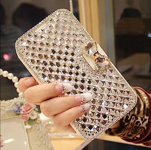 Szakdws Bling Brieftasche Hülle für Samsung Galaxy A26 5G Frau Diamant PU Leder Flip Folio Stand Handyhülle mit Kartenhalter,3D funkelnder Kristall-Schleifenknoten Magnetische Schnalle Szakdws Bling Brieftasche Hülle für Samsung Galaxy A26 5G Frau Diamant PU Leder Flip Folio Stand Handyhülle mit Kartenhalter,3D funkelnder Kristall-Schleifenknoten Magnetische Schnalle von Szakdws