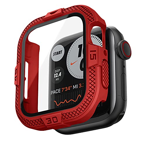 T-ENGINE Schutzhülle kompatibel mit Apple Watch Hülle 44 mm SE Serie 6 Serie 5 4, robuste Displayschutzfolie aus gehärtetem Glas für 44 mm Serie SE 6/5/4 T-ENGINE Schutzhülle kompatibel mit Apple Watch Hülle 44 mm SE Serie 6 Serie 5 4, robuste Displayschutzfolie aus gehärtetem Glas für 44 mm Serie SE 6/5/4 von T-ENGINE