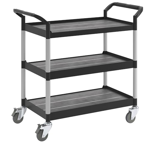 T-EQUIP PSC-130 Kunststoffwagen, 3 Etagen, LxBxH: 850 mm x 480 mm x 1000 mm, Tragfähigkeit 250 kg, Schwarz T-EQUIP PSC-130 Kunststoffwagen, 3 Etagen, LxBxH: 850 mm x 480 mm x 1000 mm, Tragfähigkeit 250 kg, Schwarz von T-Equip