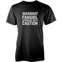 Warning! Fangirl Approach With Caution Black T-Shirt - S von T-Junkie