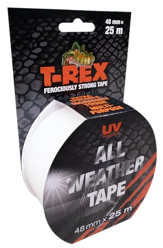 T-Rex 823-00 All-Weather Tape - Reparaturband transparent - UV-beständig - wasserfest - Für den Innen- und Aussenbereich - 48mm x 25m von T-Rex