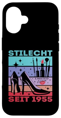 Geburtstag Frau Stilecht Seit 1955 Party Outfit Damen Frauen Hülle für iPhone 16 von T-Shirt Geschenkidee Geburtstagsgeschenk für Damen