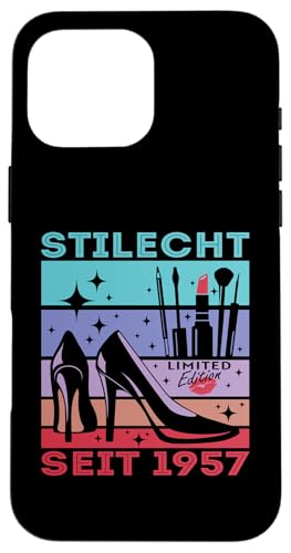 Geburtstag Frau Stilecht Seit 1957 Party Outfit Damen Frauen Hülle für iPhone 16 Pro Max von T-Shirt Geschenkidee Geburtstagsgeschenk für Damen
