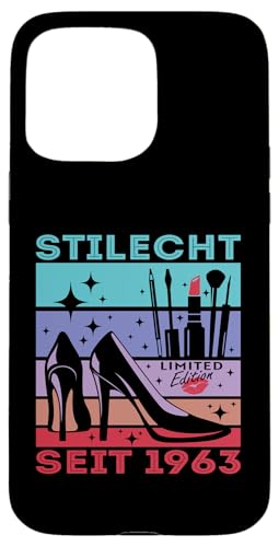 Geburtstag Frau Stilecht Seit 1963 Party Outfit Damen Frauen Hülle für iPhone 15 Pro Max von T-Shirt Geschenkidee Geburtstagsgeschenk für Damen