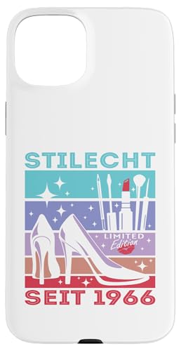 Geburtstag Frau Stilecht Seit 1966 Party Outfit Damen Frauen Hülle für iPhone 15 Plus von T-Shirt Geschenkidee Geburtstagsgeschenk für Damen