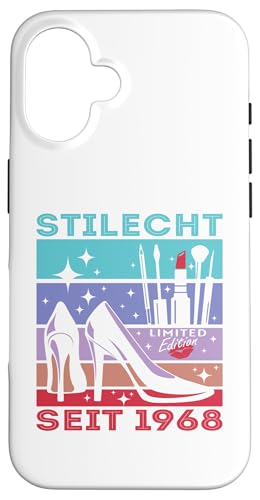 Geburtstag Frau Stilecht Seit 1968 Party Outfit Damen Frauen Hülle für iPhone 16 von T-Shirt Geschenkidee Geburtstagsgeschenk für Damen