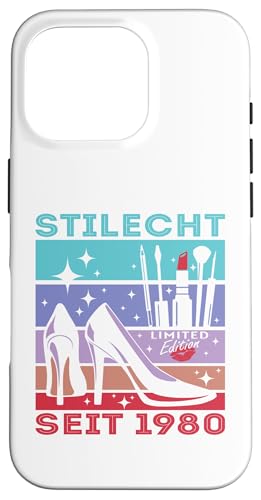 Geburtstag Frau Stilecht Seit 1980 Party Outfit Damen Frauen Hülle für iPhone 16 Pro von T-Shirt Geschenkidee Geburtstagsgeschenk für Damen