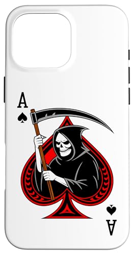 Ace skull reaper Spades Gothic Card Gambler poker retro Hülle für iPhone 16 Pro Max von T-ShirtManiak
