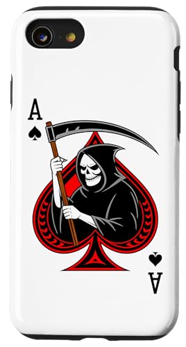 Ace skull reaper Spades Gothic Card Gambler poker retro Hülle für iPhone SE (2020) / 7 / 8 von T-ShirtManiak