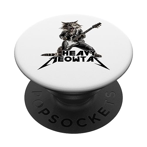 Heavy meowtal headbanger rock Cat Playing guitar katze PopSockets mit austauschbarem PopGrip Heavy meowtal headbanger rock Cat Playing guitar katze PopSockets mit austauschbarem PopGrip von T-ShirtManiak