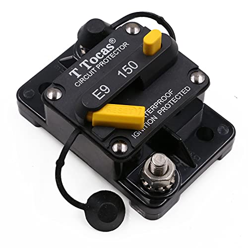 T Tocas 12 V Sicherungsautomat mit Manuelles Reset Sicherung 150A 12V-48V DC für Solar/Kfz Audio/Wohnmobil/Marine/Boot-Trollmotor, Heavy Duty Schutzschalter 150 Amp Leistungsschalter, wasserdichte T Tocas 12 V Sicherungsautomat mit Manuelles Reset Sicherung 150A 12V-48V DC für Solar/Kfz Audio/Wohnmobil/Marine/Boot-Trollmotor, Heavy Duty Schutzschalter 150 Amp Leistungsschalter, wasserdichte von T Tocas