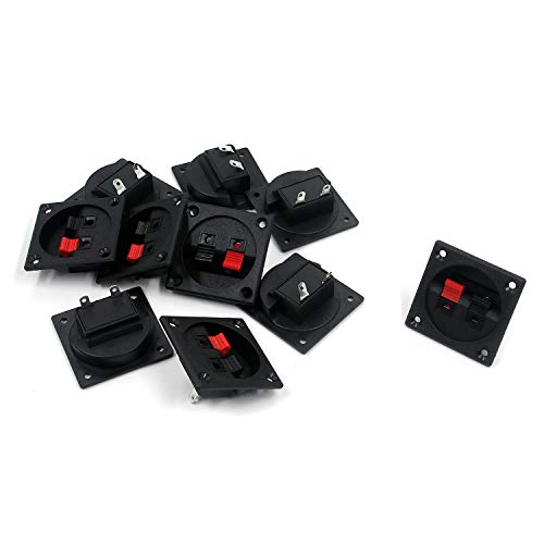 T Tulead 5,7 x 5,7 cm Lautsprecher-Box, Terminal-Becher, 2 Positionen, Federclip, Lautsprecher-Schrankbindung, 10 Stück (4,8 cm Durchmesser), Rot, Schwarz, Schraubklemme, Kupfer, Kunststoff von T Tulead