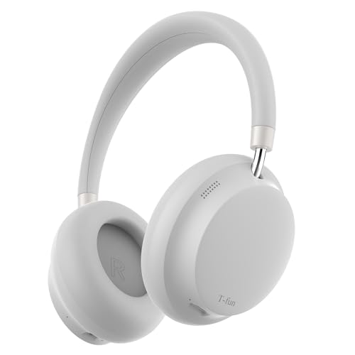 T-fun NC45 Kopfhörer mit Aktiver Geräuschunterdrückung,kabellose Over-Ear-Bluetooth-Kopfhörer mit Mikrofon,55 Stunden Spielzeit,Hi-Res-Audio,Geringe Latenz,Bluetooth 5.3 ANC-Kopfhörer für unterwegs von T-fun