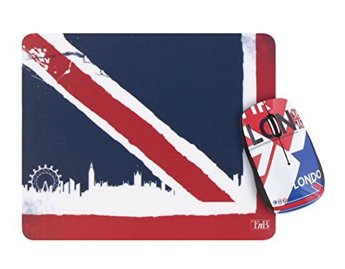 T’nB BUMWXUK Exclusiv Trendig Bundle mit Kabellose Maus und Mauspad, UK Design von T'nB