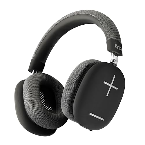 T'nB Bounce Max - Neuer, komfortabler, runder Kopfhörer mit Bluetooth, Stereo-Sound mit integriertem Mikrofon und Einer Akkulaufzeit von bis zu 50 Stunden – Schwarz T'nB Bounce Max - Neuer, komfortabler, runder Kopfhörer mit Bluetooth, Stereo-Sound mit integriertem Mikrofon und Einer Akkulaufzeit von bis zu 50 Stunden – Schwarz von T'nB