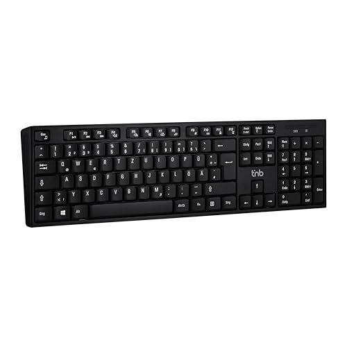 T'nB Classy - Kabellose Tastatur für Windows/Linux, 2.4 GHz Kabellos, Deutsches QWERTZ Layout, Leise Tasten - Schwarz von T'nB