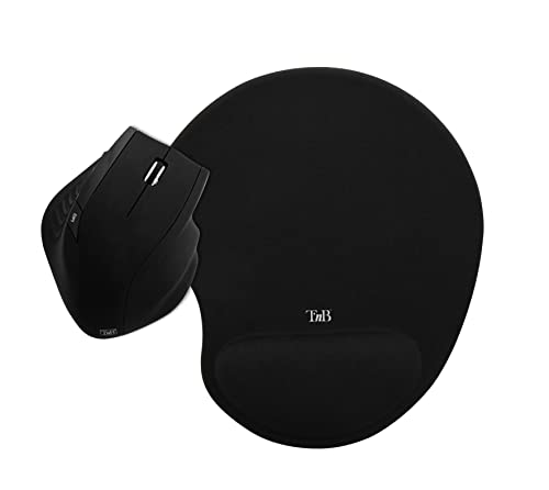 T'nB Ergonomic Kabellose Maus mit Mauspad, Schwarz von T'nB