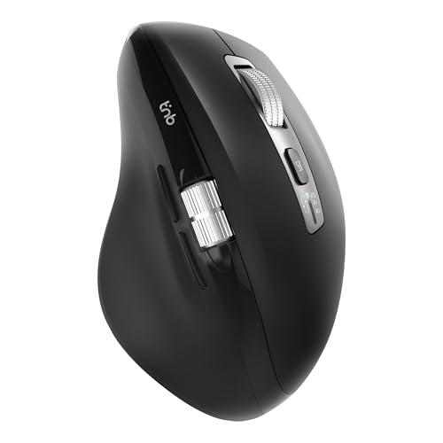T'nB Infinite Pro Maus – Kabellose Maus, wiederaufladbar, Scrollrad und Seitenrad, ultraschnelles Scrollen, doppelte Bluetooth-Verbindung und Radiofrequenz, kompatibel mit Windows/MacOS – Schwarz von T'nB