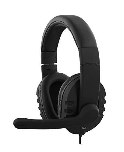 TNB HS-300 Headset mit Kabel, Multimedia-Kopfhörer, sehr komfortabel, Schwarz von T'nB