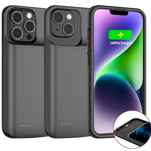 T.One Akku Hülle für iPhone 14/14Pro/13/13Pro, 6,1", 7000mAh Hohe Kapazität Zusatzakku Ladehülle Wiederaufladbare Schutzhülle Tragbare Power Bank Battery Case Akkuhülle für iPhone 14/14 Pro/13/13 Pro T.One Akku Hülle für iPhone 14/14Pro/13/13Pro, 6,1", 7000mAh Hohe Kapazität Zusatzakku Ladehülle Wiederaufladbare Schutzhülle Tragbare Power Bank Battery Case Akkuhülle für iPhone 14/14 Pro/13/13 Pro von T.One