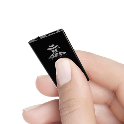T10-PASS Mikro-Spionagegerät – Der kleinste ultra-kompakte Sprachrekorder (4 x 2 cm, 5 mm dick) – diskret und ideal für Meetings, Auto, Überwachung und Konferenzen von T10-PASS