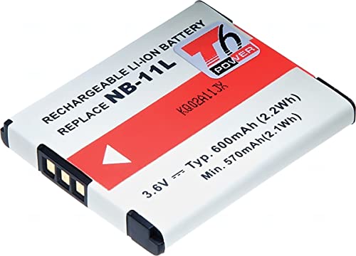 T6 Power Akku für Canon IXUS 145, Li-Ion, 3,7 V, 600 mAh (2,2 Wh) schwarz von T6 Power