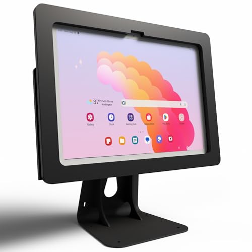 TABcare Anti-Diebstahl-Acryl-Hülle für Lenovo Tab Tablet, mit 360 Grad drehbar, um 180 Grad drehbar, Metall-Desktop-Ständer und 90-Grad-USB-C-Kabel (Schwarz, M11 K11) von TABcare