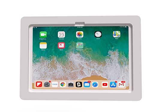 TABcare Anti-Diebstahl-Acryl-VESA-Gehäuse für Apple iPad 10 11,9 Zoll 2022, mit kostenlosem Wandhalterungs-Kit und 90-Grad-Winkel-USB-C-Ladekabel (iPad 10 11 Zoll, Weiß) von TABcare