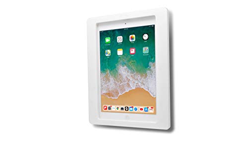 TABcare Anti-Diebstahl Acryl VESA Gehäuse für Apple iPad Mini 4/5 8 Zoll (20,3 cm) mit kostenlosem Wandhalterungs-Kit und 90-Grad-Winkel-Ladekabel (iPad Mini 4/5 8 Zoll), Weiß von TABcare