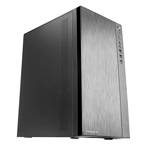 Tacens Anima ACX, Micro ATX PC Gehäuse, Gebürstete Aluminium Front, 12cm Lüfter, USB 3.0, Schwarz von TACENS ANIMA