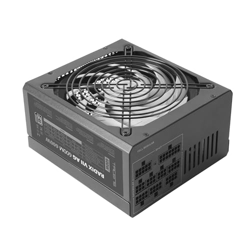 Tacens Radix VII AG 600, Vollmodulares 600W ATX-Netzteil, 10 Jahre Garantie, 80Plus Silver, 87% Wirkungsgrad, 140mm FDB-Lüfter mit AI-RPM Technologie, Japanische-Kondensatoren 105º, Schwarz von TACENS