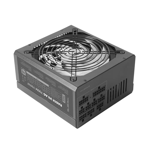 Tacens Radix VII AG 700, Vollmodulares 700W ATX-Netzteil, 10 Jahre Garantie, 80Plus Silver, 87% Wirkungsgrad, 140mm FDB-Lüfter mit AI-RPM Technologie, Japanische-Kondensatoren 105º, Schwarz von TACENS