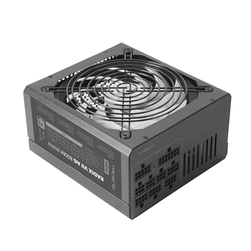 Tacens Radix VII AG 800, Vollmodulares 800W ATX-Netzteil, 10 Jahre Garantie, 80Plus Silver, 87% Wirkungsgrad, 140mm FDB-Lüfter mit AI-RPM Technologie, Japanische-Kondensatoren 105º, Schwarz von TACENS