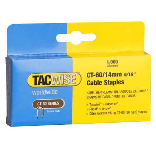 Tacwise 1201 CT60/14mm verzinkte Kabel Heftklammern, 1.000 Stück Tacwise 1201 CT60/14mm verzinkte Kabel Heftklammern, 1.000 Stück von TACWISE