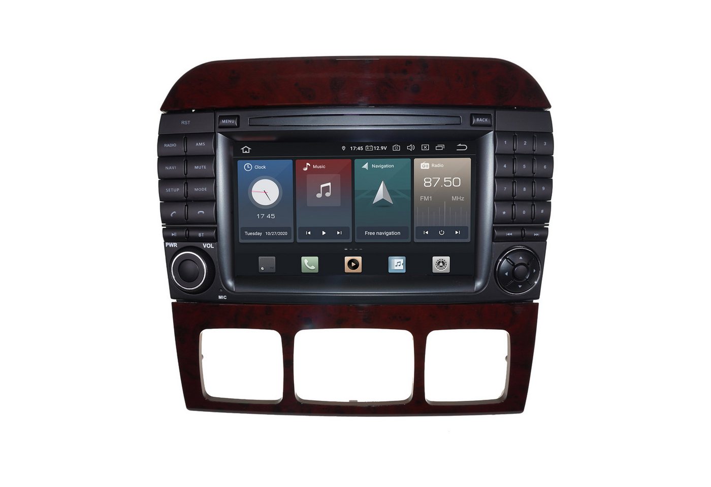 TAFFIO Für Mercedes W220 C215 7" Touchscreen Android Autoradio GPS CarPlay Einbau-Navigationsgerät von TAFFIO