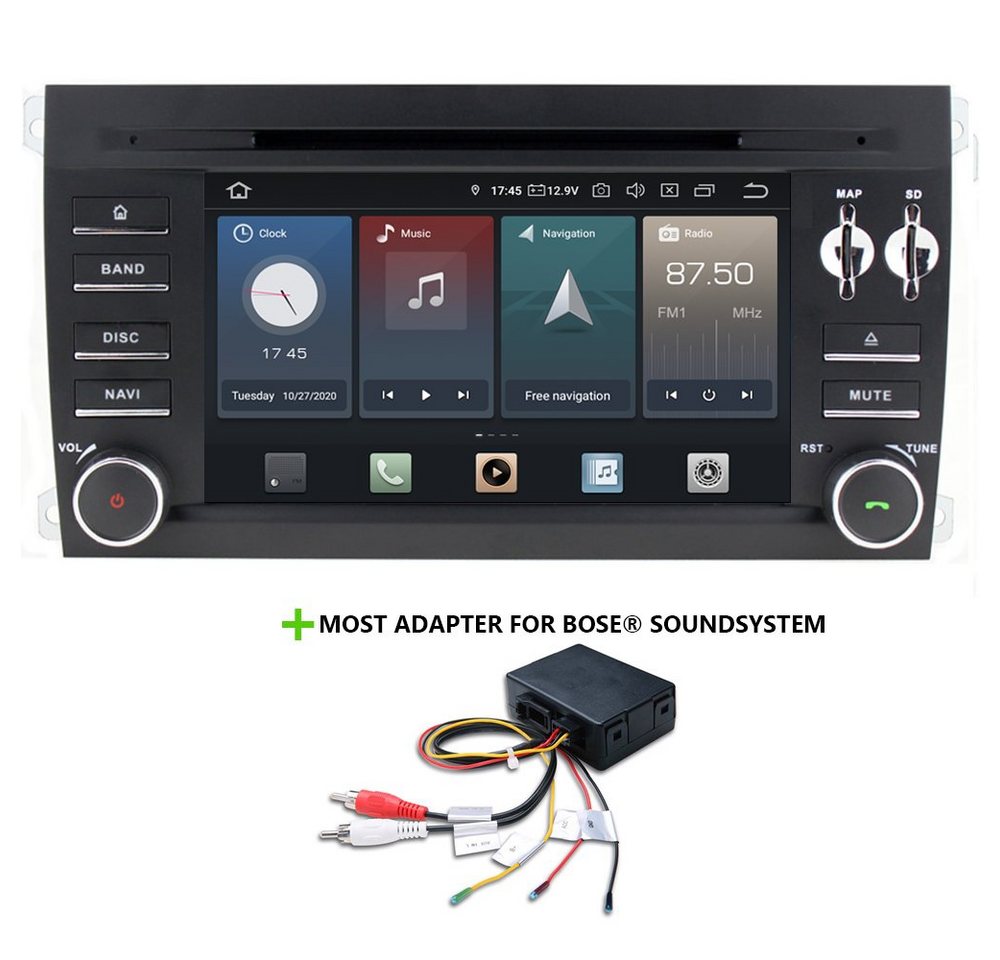 TAFFIO Für Porsche Cayenne 9PA BOSE 7 Touch Android Autoradio GPS CarPlay Einbau-Navigationsgerät" von TAFFIO