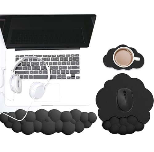 TAHUAON Cloud-Tastatur-Handgelenkauflage und Maus-Handgelenkstütze, Mauspad-Set, Memory-Schaum-Mauspad, ergonomisch, rutschfest, Handauflage, einfaches Tippen, Gaming für Laptop, Desktop-Computer von TAHUAON