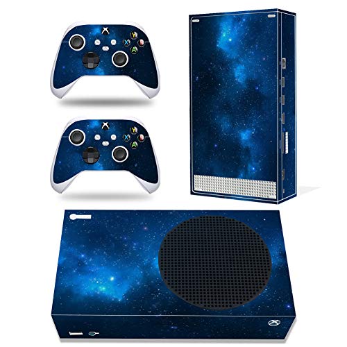 Schutzfolie für Microsoft Xbox Serie S Konsole, Vinyl, Blau, mit zwei kabellosen Controller-Aufklebern von TAIFOND