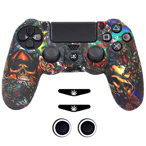 Taifond Anti-Rutsch-Silikon-Controller-Abdeckung für PS4/SLIM/PRO Controller Totenkopf 4.0 von TAIFOND