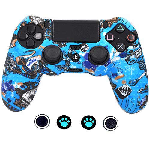 Taifond Anti-Rutsch-Silikon-Controller-Abdeckung für PS4/Slim/Pro Controller Blau 02 von TAIFOND