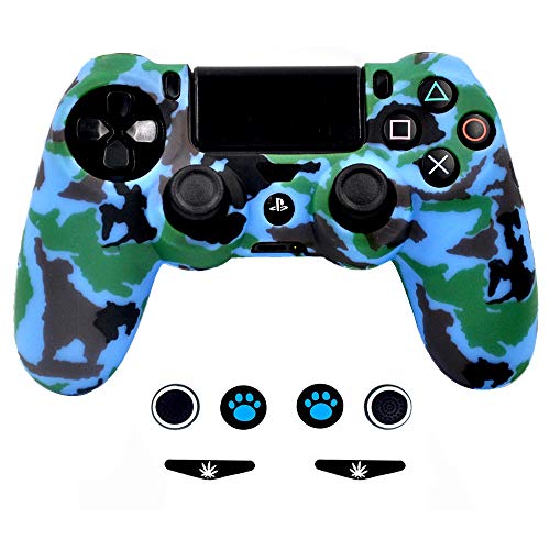 Taifond Anti-Rutsch-Silikon-Controller-Abdeckung für PS4/Slim/Pro Controller Camo Blue von TAIFOND