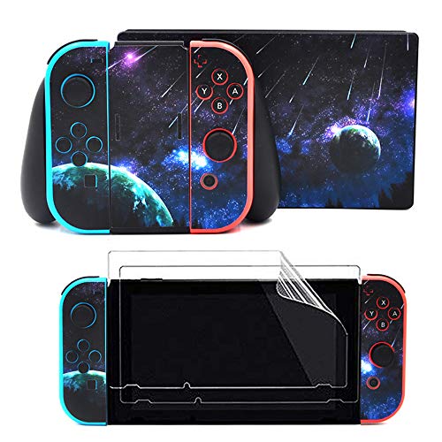 Taifond Aufkleber-Set für Nintendo Switch Konsole und Joy-Con-Controller und Dock-Schutz-Set (Purple Universe) von TAIFOND