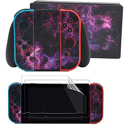 Taifond Aufkleber-Set für Nintendo Switch Konsole und Joy-Con-Controller und Dockingstation (Purple Sky) von TAIFOND