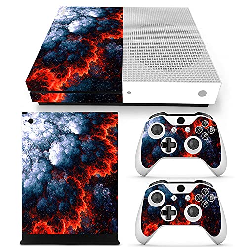 Vinyl-Aufkleber für Microsoft Xbox One Slim Konsole, Volcanic Xbox One S, inklusive zwei kabellosen Controller-Aufklebern von TAIFOND