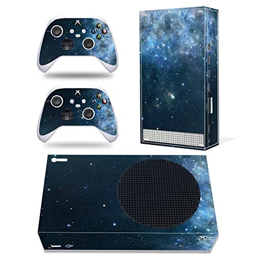 Vinyl-Aufkleber für Microsoft Xbox Serie S Konsole, Blau Space Xbox Serie S Skins Wrap Aufkleber mit zwei kostenlosen kabellosen Controller-Aufklebern von TAIFOND