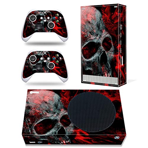 Vinyl-Aufkleber für Microsoft Xbox Serie S Konsole, Blood Skull Xbox Serie S Skins Wrap Aufkleber mit zwei kostenlosen kabellosen Controller-Aufklebern von TAIFOND