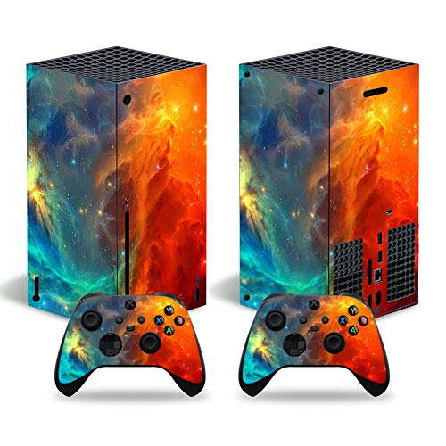 Vinyl-Aufkleber für Microsoft Xbox Serie X Konsole, Galaxy Xbox Serie X Skins Wrap Aufkleber mit zwei kostenlosen kabellosen Controller-Aufklebern von TAIFOND