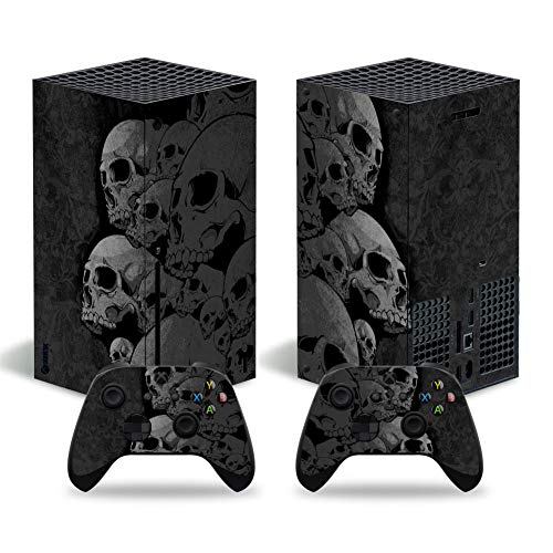 Vinyl-Aufkleber für Microsoft Xbox Serie X Konsole, Totenkopf, Schwarz von TAIFOND